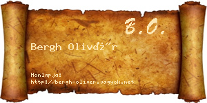 Bergh Olivér névjegykártya